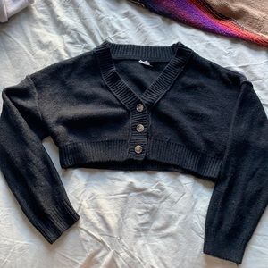 black cropped sweater